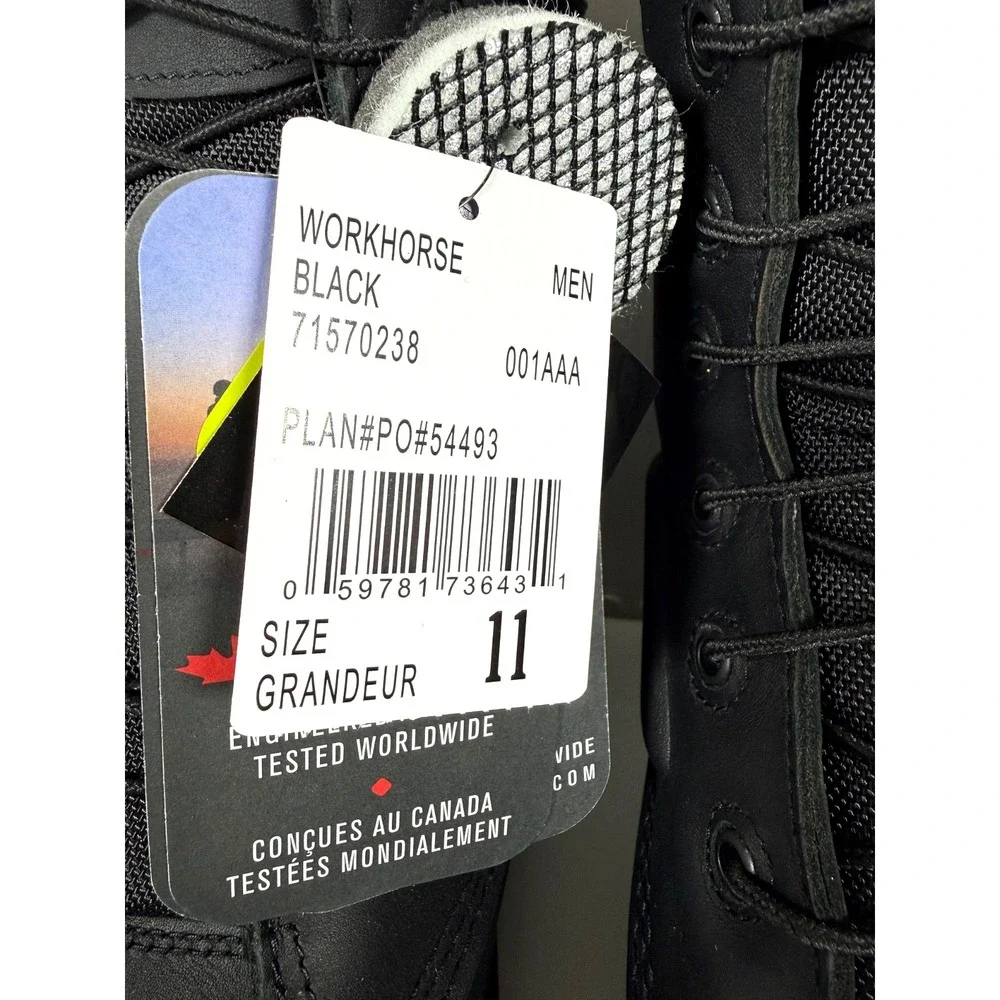 Baffin Workhorse STP Safety Winter Boots US 11 Black -60C Rated Canada Design
